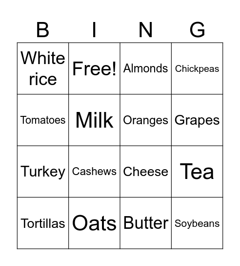 Protein Power Bingo Card