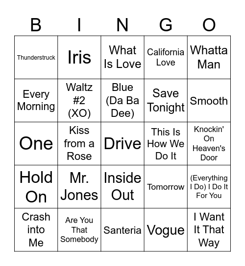 Five-0-Five Music Bingo - 90s 2 Bingo Card