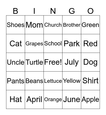 FRIDAY BINGO Card