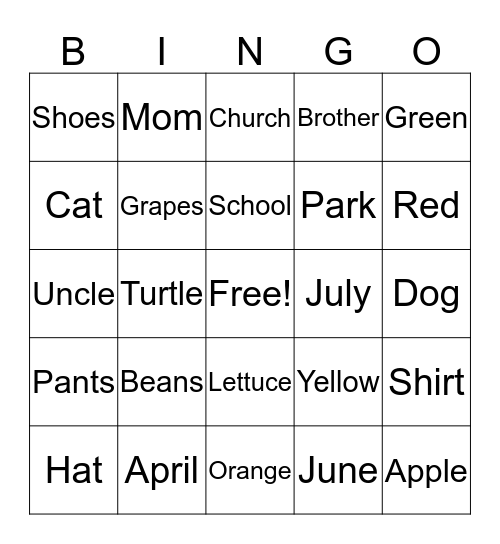 FRIDAY BINGO Card