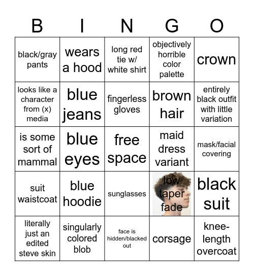 mc skin bingo Card