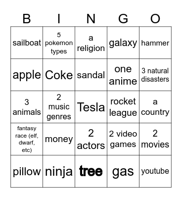 Infinite craft Bingo Card