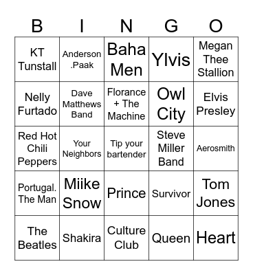 Animals Bingo Card