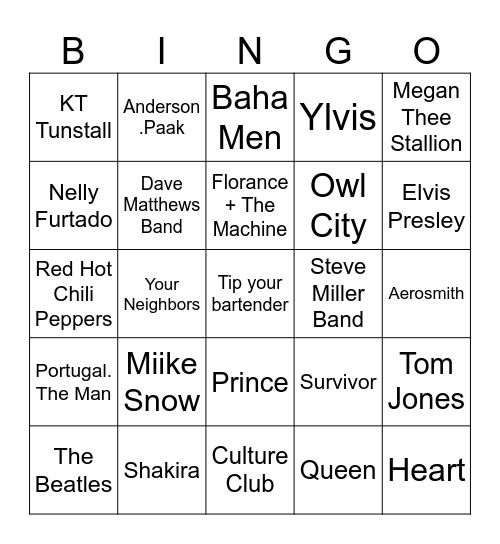 Animals Bingo Card