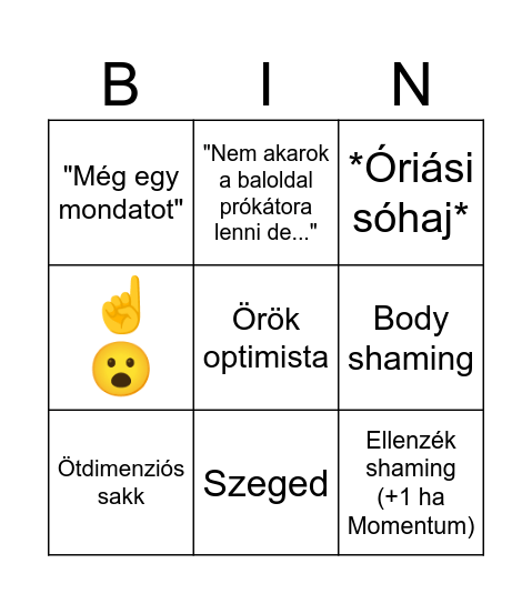 Ruff Bálint Bingó Bingo Card