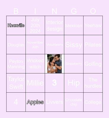 BRIDAL BINGO! Bingo Card