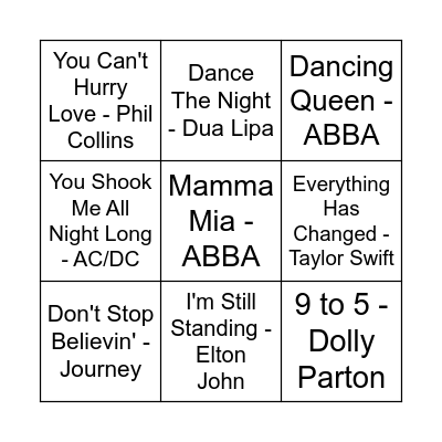 Ciara's Hen Party Bingo Card