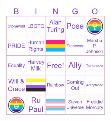 PRIDE Month Bingo Card