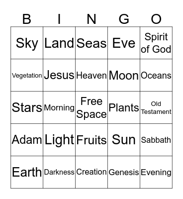 The Beginning  Bingo Card