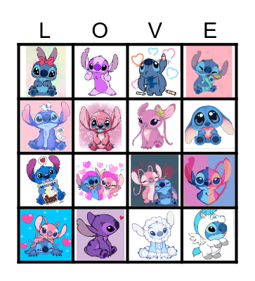 Disney Stitch Bingo Card