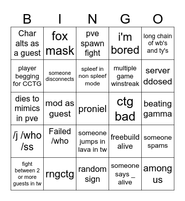 Bingo Card