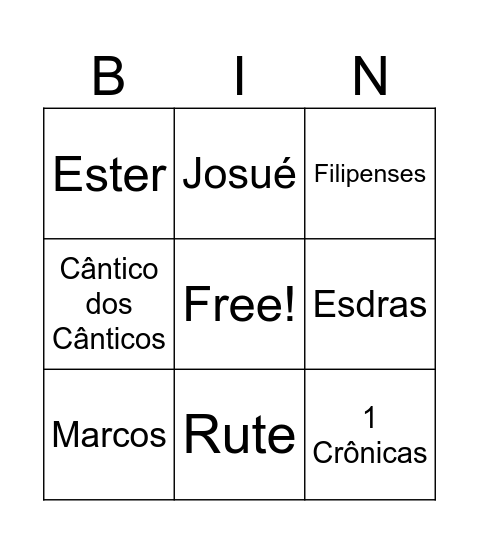 Bingo Bíblico Bingo Card