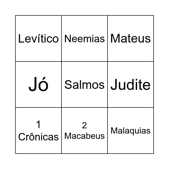 Bingo Bíblico Bingo Card