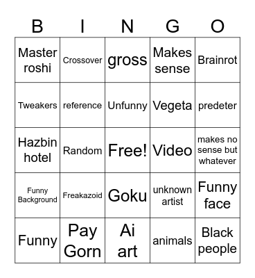 (dbz) FUNNY SITE LOLOL Bingo Card