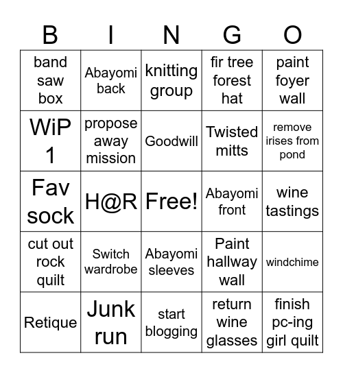 June 2024 Bingo Card