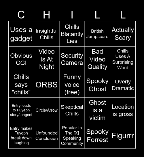 Fuyeph's Chills Bingo V2.7 Bingo Card