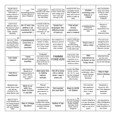 FAMMM Class of 2026 Bingo Card