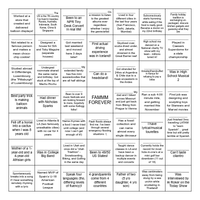 FAMMM Class of 2026 Bingo Card