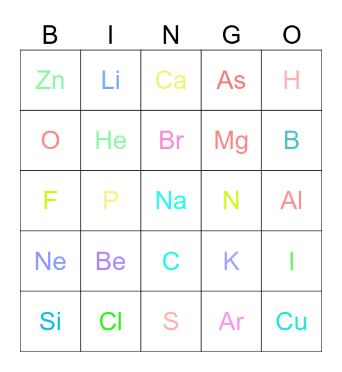 Bingo TuTa Bingo Card