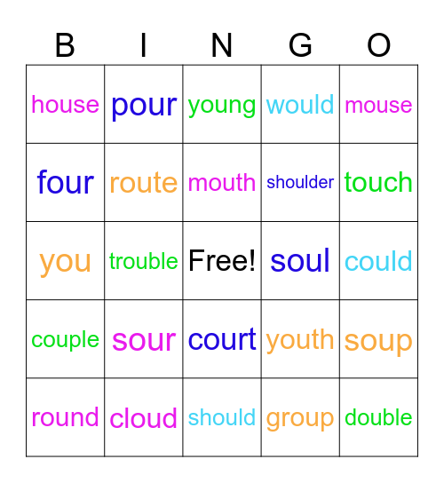 ou 五個音 Bingo Card
