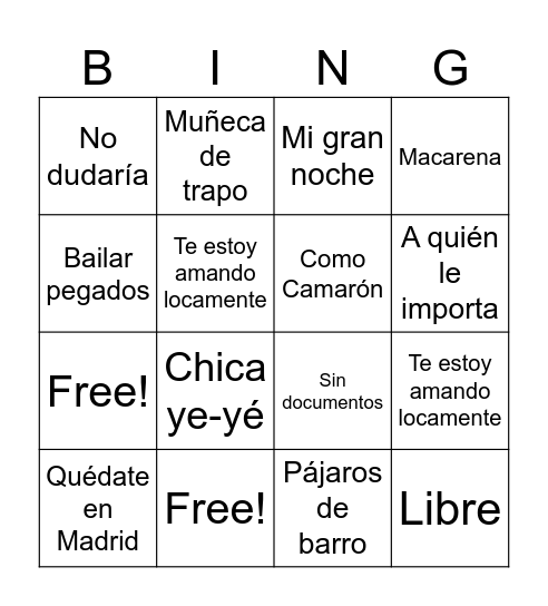 Bingo Card