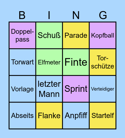 Fussball Bingo Card