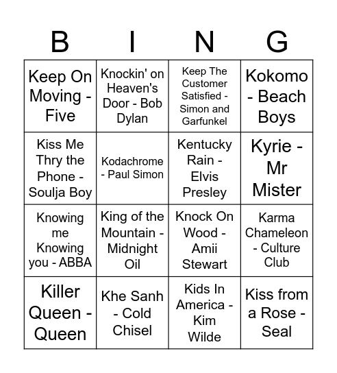 🎵 Kaitlin's Musical Bingo! 🎵 Bingo Card