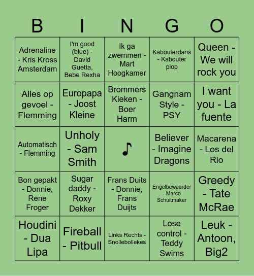 TITUS MUZIEKBINGO 2024 Bingo Card