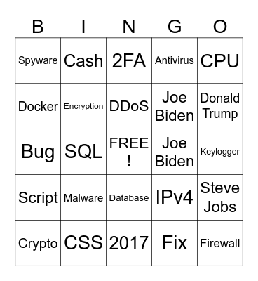 NSI Bingo IT Bingo Card