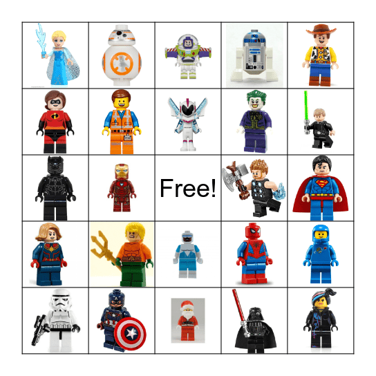 LEGO MINIFIGURE BINGO Card