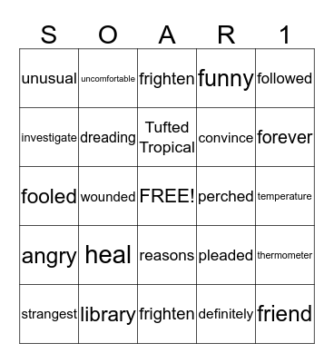 Tree of Birds Bingo Card