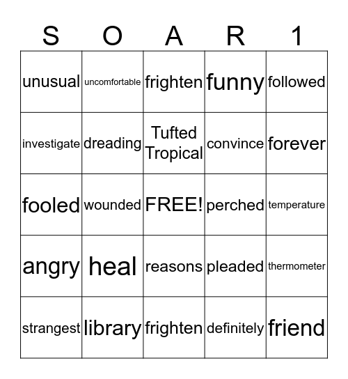 Tree of Birds Bingo Card