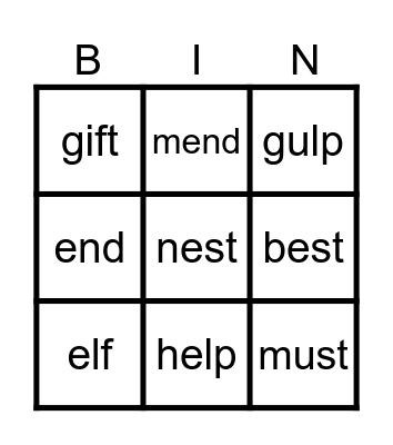 Sounds Write Initial Code Unit 8 Bingo Card
