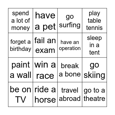 HAVE YOU EVER... Bingo Card