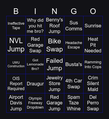 PD Bingo Card