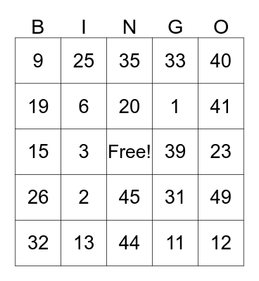 belk Summer Fun  Bingo Card