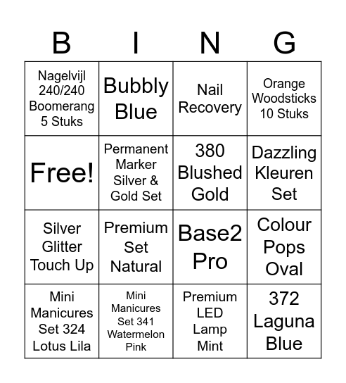 Britt Bingo Card