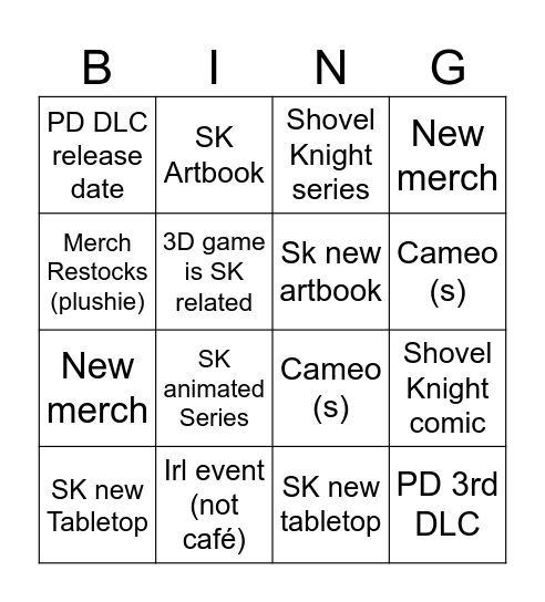 YCG present bingo card Bingo Card