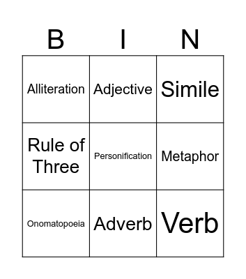 Language Devices Bingo Card