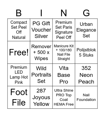 Caitlin Bingo Card