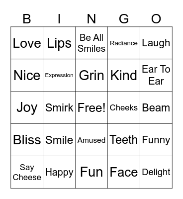 Smile Bingo Card