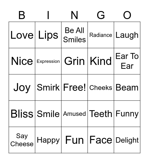 Smile Bingo Card