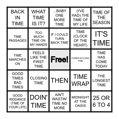 TIME Bingo Card