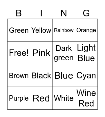 Hair Color Bingo Card