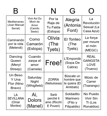 Bingo PiC's 2024 Bingo Card