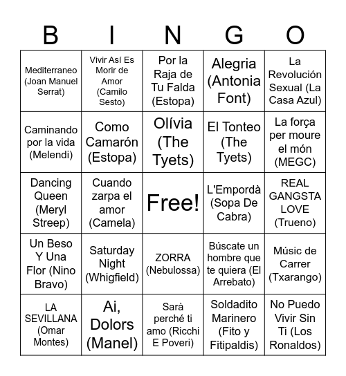 Bingo PiC's 2024 Bingo Card