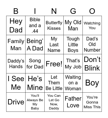 Happy Fathers Day !!! Bingo Card