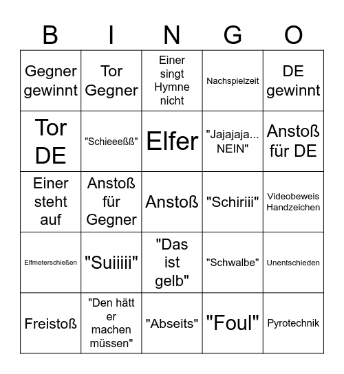 EM Spiel Bingo Card