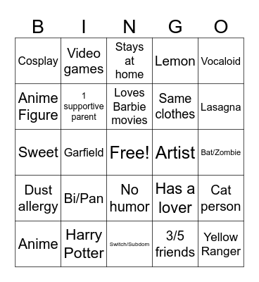 Who's this? Bingo Card