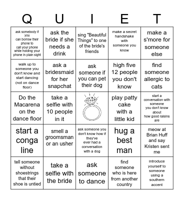 Shhh... Don't tell anyone what you're doing Bingo Card